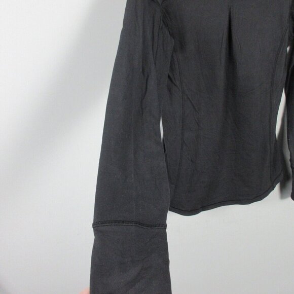 Lululemon Womens Rulu Long Sleeve Black Thumbholes Soft Pleated 6 Running 230 - Picture 7 of 10
